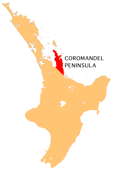 紐西蘭 科羅曼德半島位置圖 NZ Coromandel