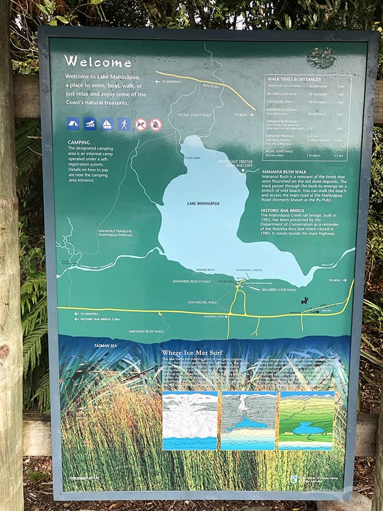 紐西蘭南島 馬希納普阿湖 Lake Mahinapua 地圖