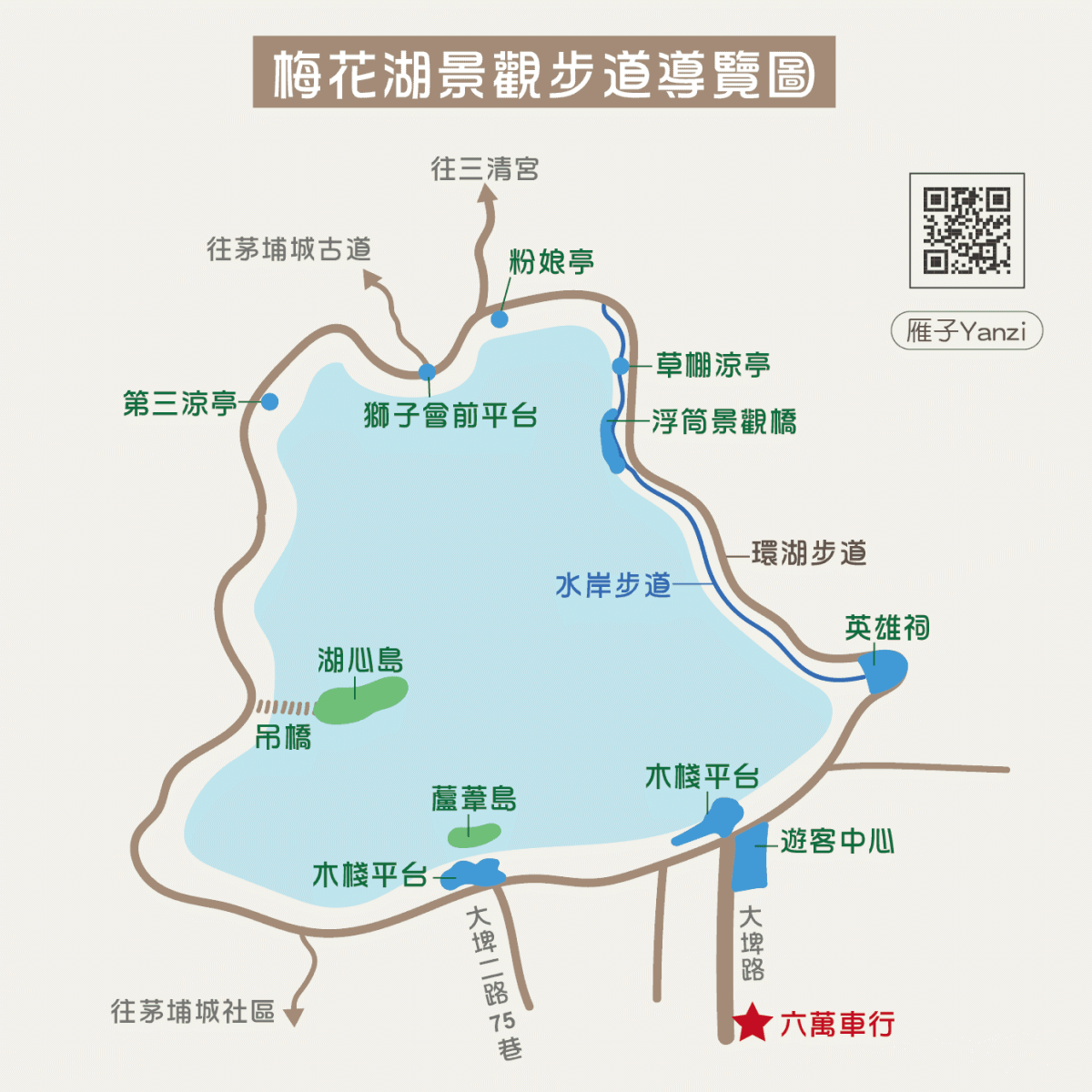 梅花湖景觀步道導覽圖 地圖