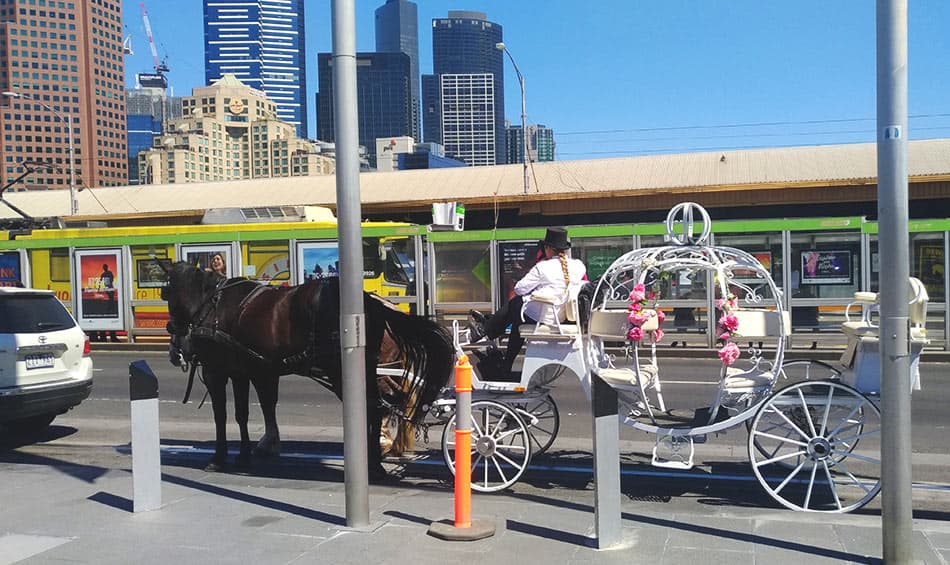 墨爾本 費蓮達火車站 Flinders Street Railway Station 馬車