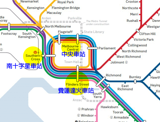 墨爾本火車站地圖 melbourne-train-map
