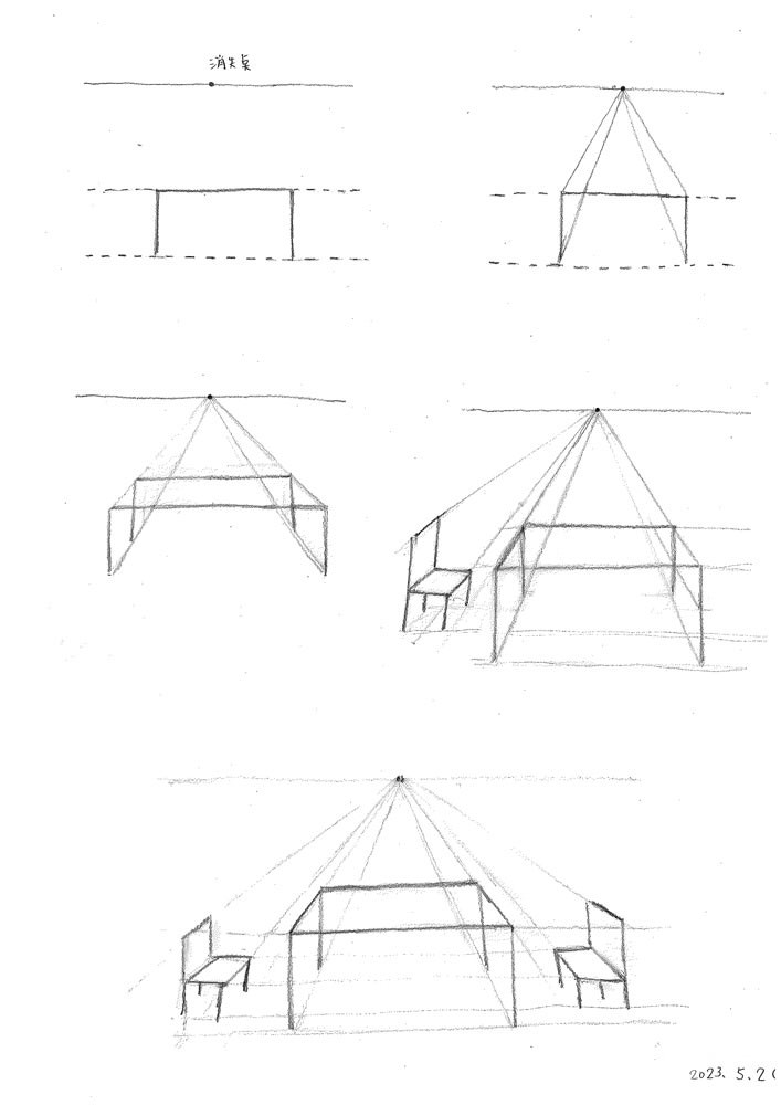 【素描透視練習】一點透視+兩點透視法｜自學畫畫#6
