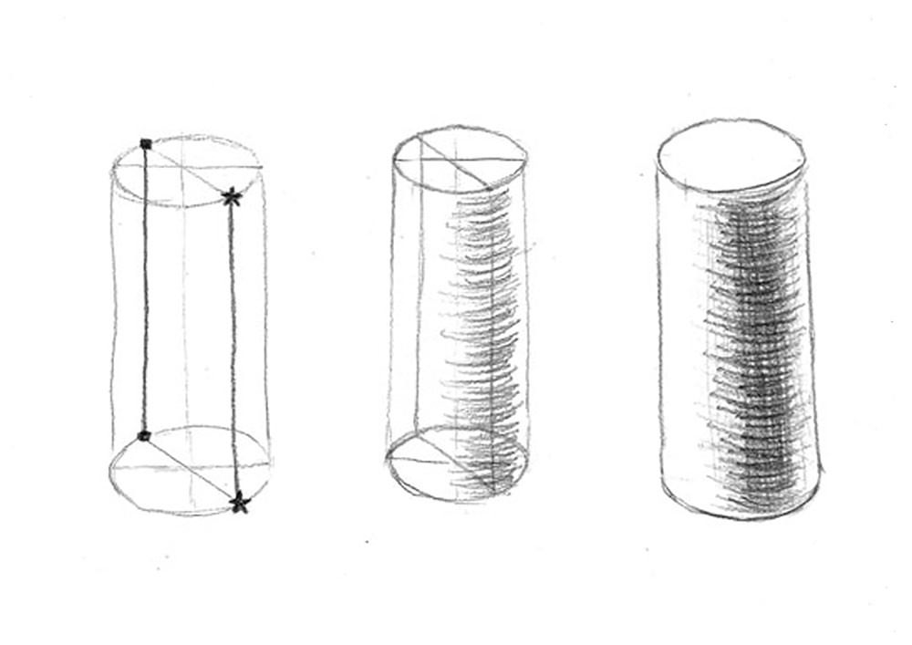 圓柱體 畫畫步驟2