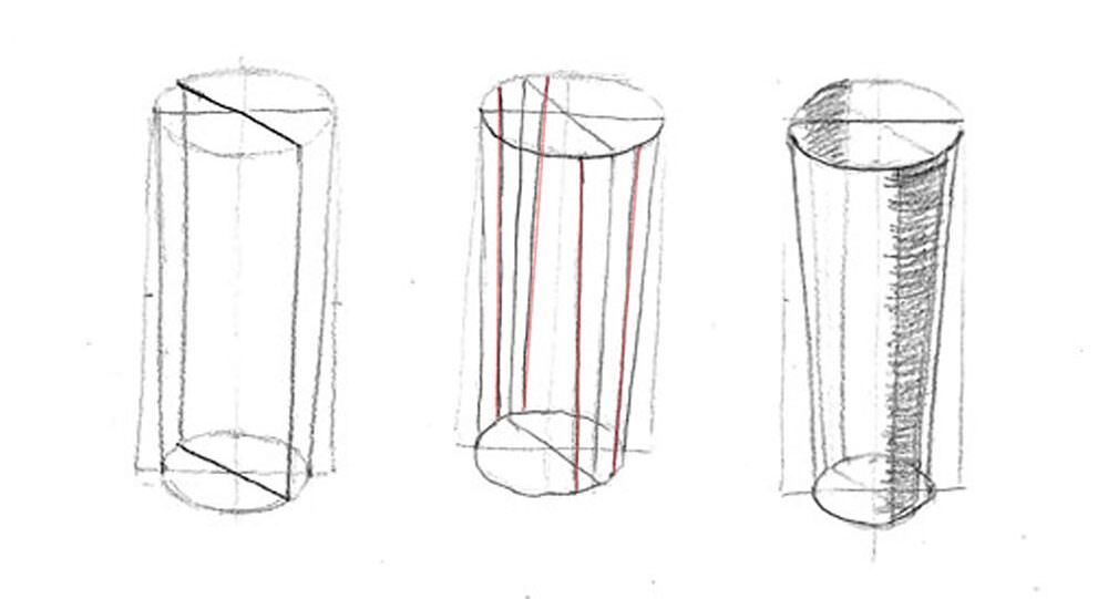 素描 玻璃杯 畫畫步驟2