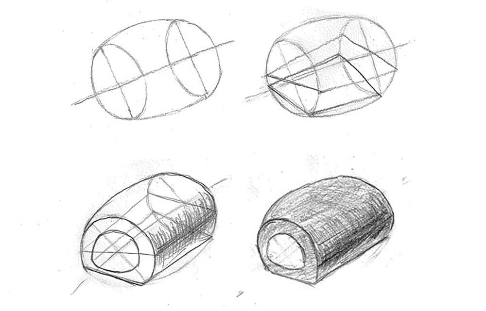 素描 生乳捲 畫畫步驟