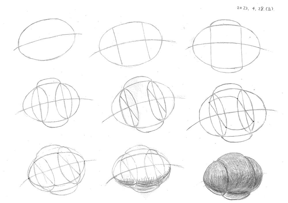 【素描上色】畫玻璃杯+麵包，加上遠近色階｜自學畫畫#5