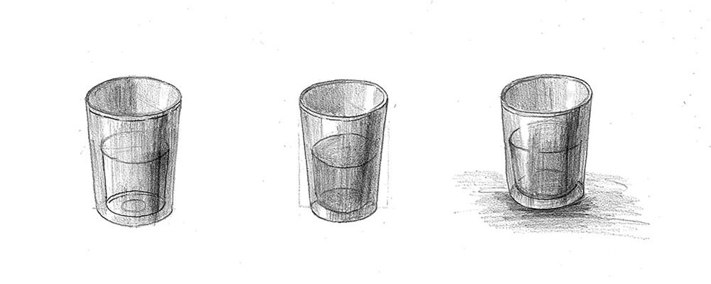 【素描質感】畫狗尾草+葡萄酒杯+玻璃杯｜自學畫畫#9