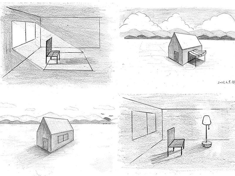 【素描光影】畫房間內+戶外風景的光影｜自學畫畫#10