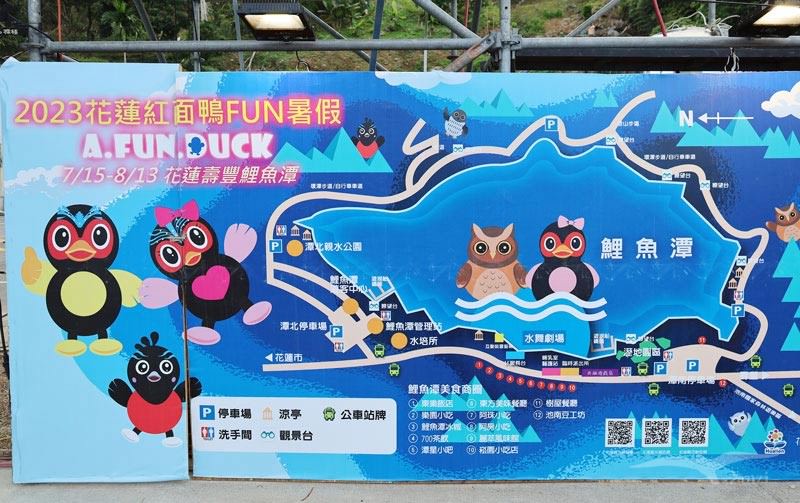 【花蓮鯉魚潭】2023花蓮紅面鴨Fun暑假｜水舞煙火秀+踩天鵝船