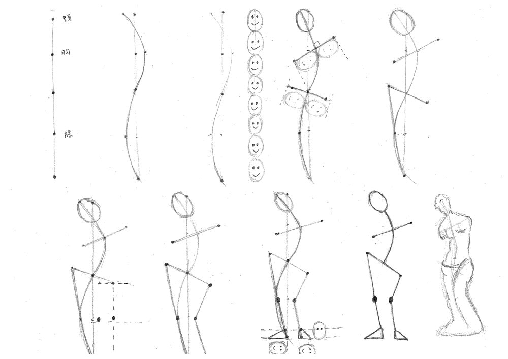 【人物素描】以S型輔助線—畫出人體的動態線條｜自學畫畫#17