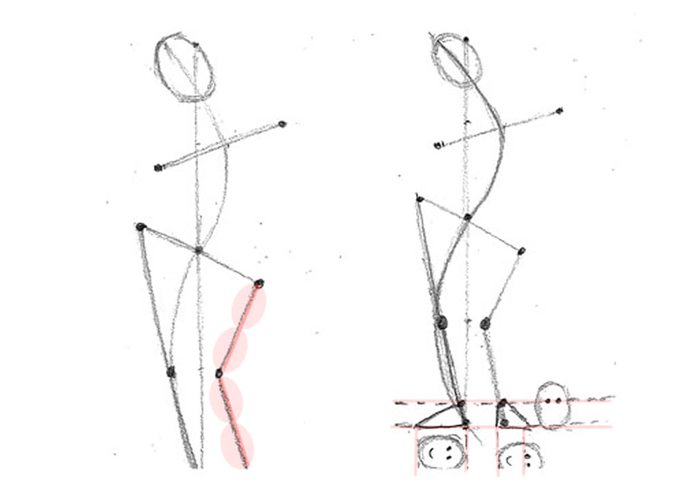 17 人物素描 以S型輔助線畫人體動作 4