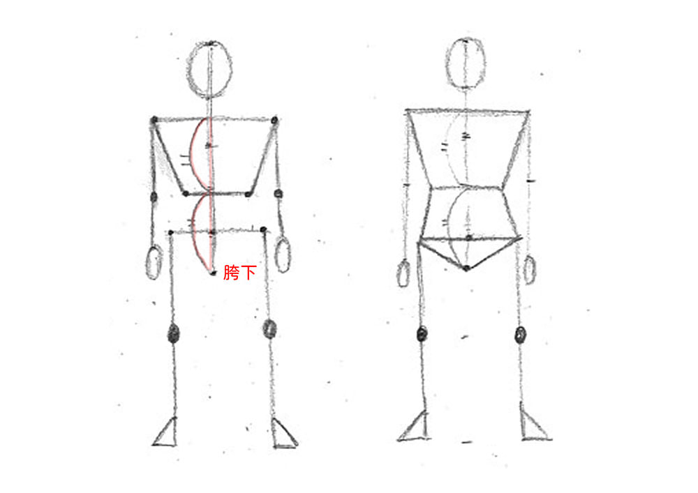 【人物素描】畫人正面的身體｜抓出身體的形狀｜自學畫畫#18