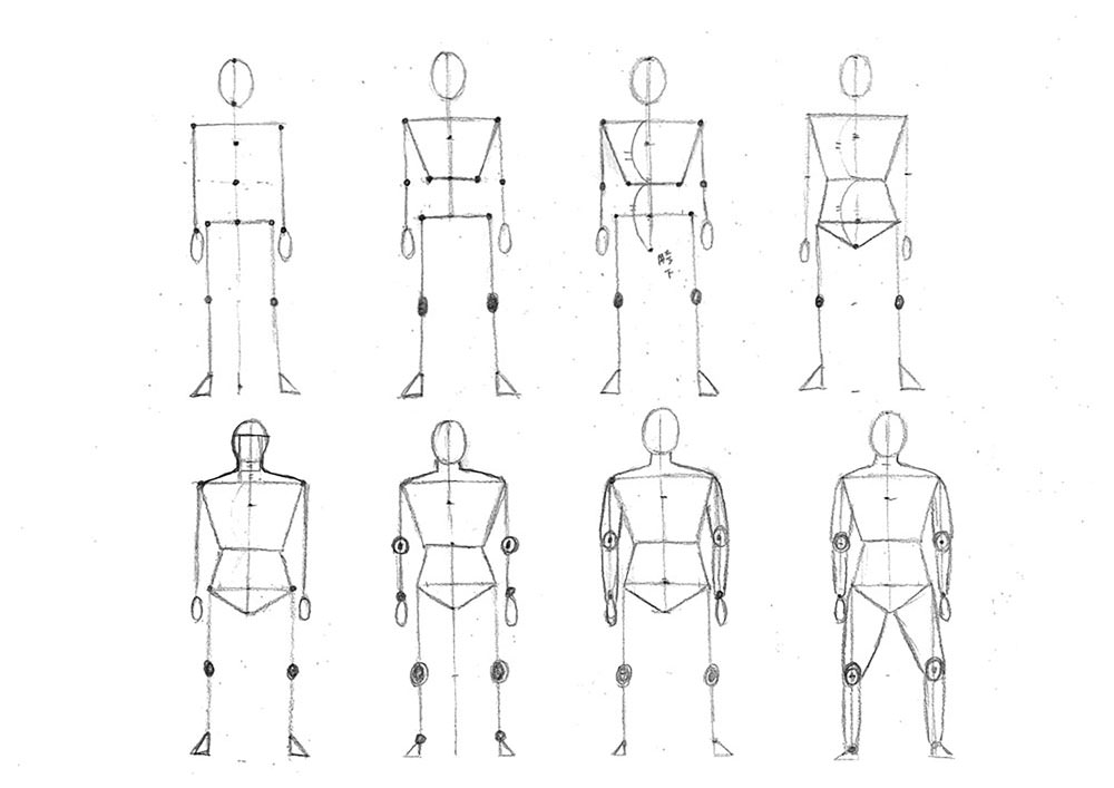 【人物素描】畫人正面的身體｜抓出身體的形狀｜自學畫畫#18