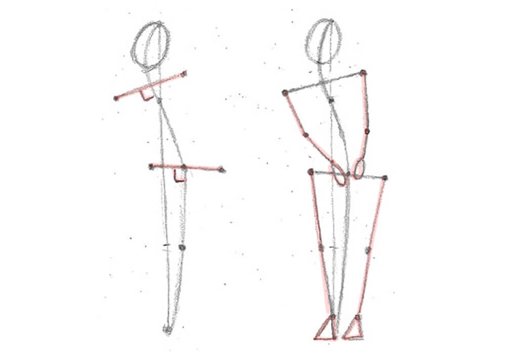 【人物素描】抓出「動態姿勢」穿衣服的人體形狀｜自學畫畫#21