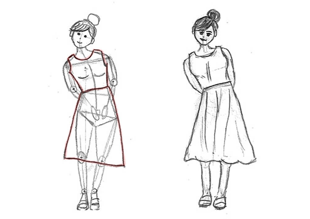 【人物素描】抓出「動態姿勢」穿衣服的人體形狀｜自學畫畫#21