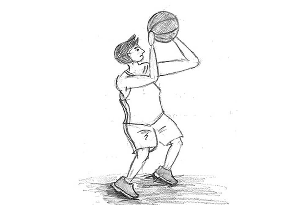 【人物素描】畫投籃的人!抓出斜向身體的形狀|自學畫畫#22 - 第10張圖 【人物素描】畫投籃的人!抓出斜向身體的形狀|自學畫畫#22