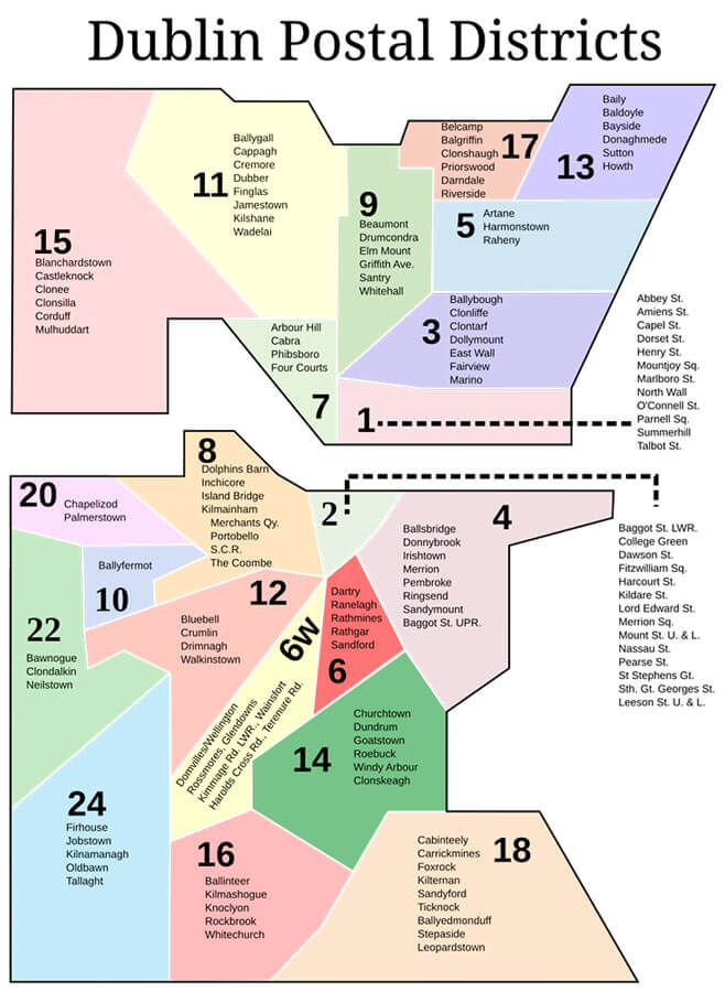 【愛爾蘭打工度假|住宿好找嗎?】都柏林看房篇|6間看房過程! - 第1張圖 愛爾蘭都柏林住宿分區圖
